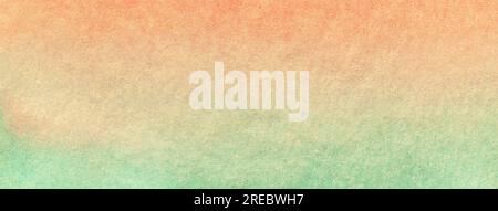Abstract art background light green and pink colors. Watercolor painting on canvas with soft coral and turquoise gradient. Fragment of artwork on pape Stock Photo