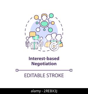 2D customizable interest based negotiation icon concept Stock Vector