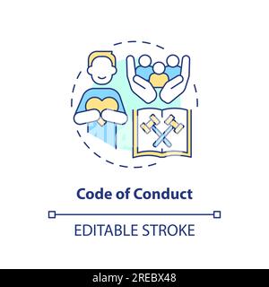 2D customizable code of conduct icon concept Stock Vector