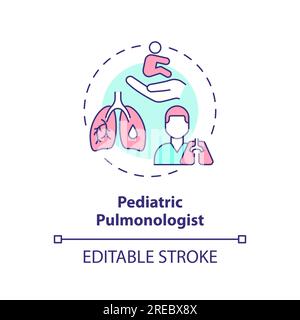 Pediatric pulmonologist concept icon Stock Vector