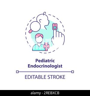 Pediatric endocrinologist concept icon Stock Vector