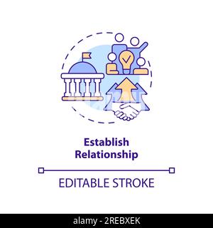 2D customizable establish relationship icon concept Stock Vector