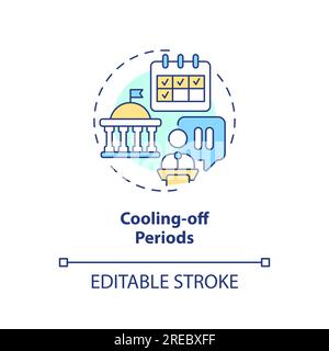 2D customizable cooling off periods icon concept Stock Vector