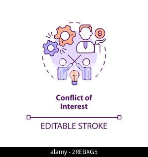 2D customizable conflict of interest icon concept Stock Vector