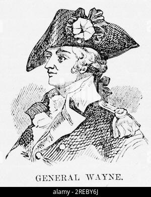Wayne, Anthony, 1.1.1745 - 15.12.1796, American general and politician, wood engraving, 19th century, ADDITIONAL-RIGHTS-CLEARANCE-INFO-NOT-AVAILABLE Stock Photo