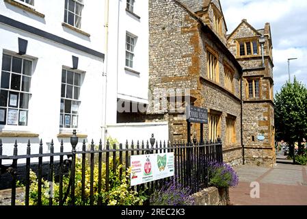 Front view of the Chard Preparatory School along Fore Street in the old town, Chard, Somerset, UK, Europe, Chard, Somerset, UK. Stock Photo