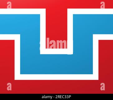 Red and Blue Rectangle Shaped Letter R Icon on a White Background Stock ...