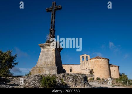 Romanesque hermitage of San Frutos, Las Hoces del Río Duratón Natural Park, Segovia province, Spain Stock Photo