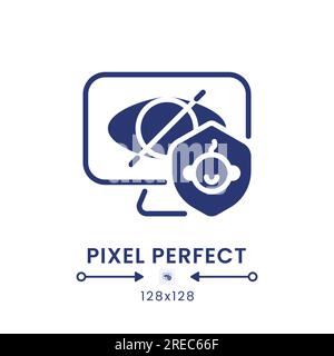 Parental control black solid desktop icon Stock Vector