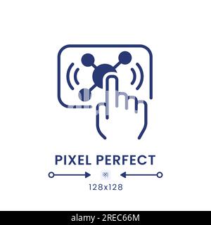Interactive live streaming black solid desktop icon Stock Vector