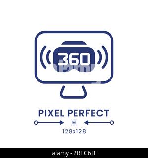 VR live streaming black solid desktop icon Stock Vector