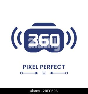 360 live streaming black solid desktop icon Stock Vector
