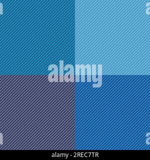 blue denim textures in set seamless pattern Stock Vector