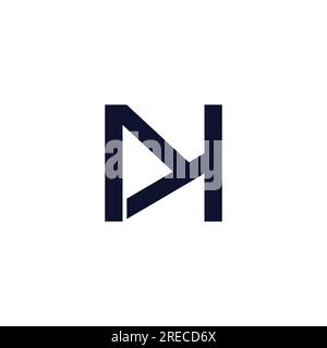 letter dh dt simple geometric line logo vector Stock Vector