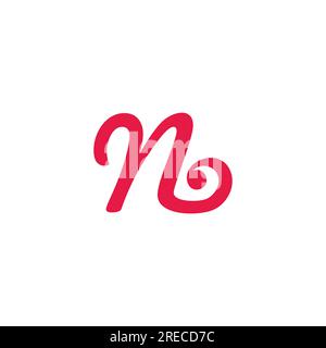 letter nb doodle spiral loop logo vector Stock Vector