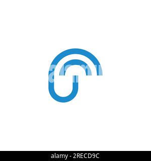 letter u umbrella stripe line logo vector Stock Vector