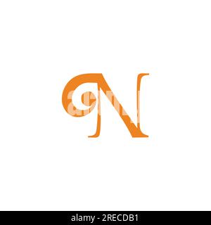 letter n cute abstract spiral logo vector Stock Vector