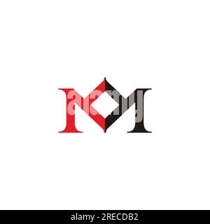 letter km colorful geometric logo vector Stock Vector