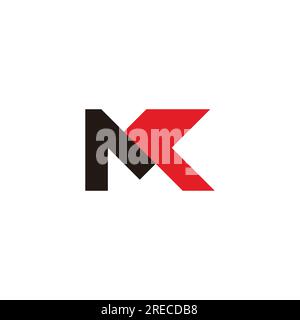 letter mk arrow geometric colorful logo vector Stock Vector
