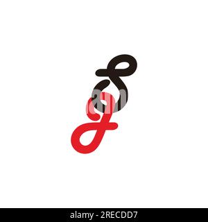letter sj curve colorful design logo vector Stock Vector