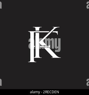 letter fk linked overlap font logo vector Stock Vector