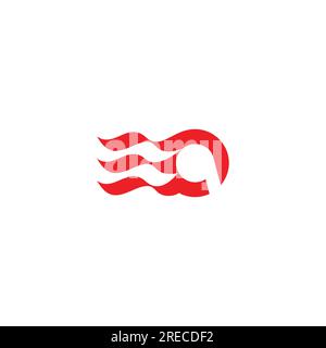 letter q motion curves object logo vector Stock Vector