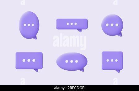 Colorful 3D realistic speech bubble, vector illustration Stock Vector ...