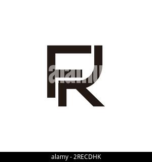 letter fr abstract geometric line logo vector Stock Vector