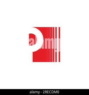 letter p stripes squares motion logo vector Stock Vector