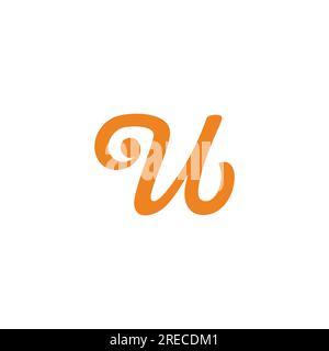 letter u simple cute yellow logo vector Stock Vector