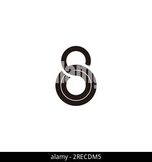 letter os circle linked geometric line logo vector Stock Vector