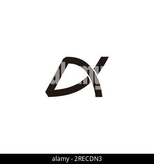 letter dx overlap simple geometric logo vector Stock Vector
