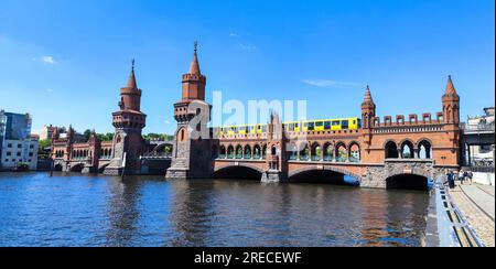 Berlin, Germany - 24 June 2023: Oberbaum bridge at Berlin on Germany Stock Photo