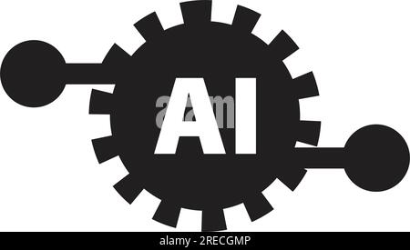 AI, Artificial intelligence icon digital micro chip for computer and technology illustration Stock Vector