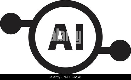 AI, Artificial intelligence icon digital micro chip for computer and technology illustration Stock Vector