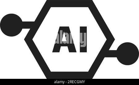 AI, Artificial intelligence icon digital micro chip for computer and technology illustration Stock Vector