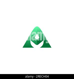AM Logo With Green Color. Letter A Logo Stock Vector