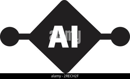 AI, Artificial intelligence icon digital micro chip for computer and technology illustration Stock Vector