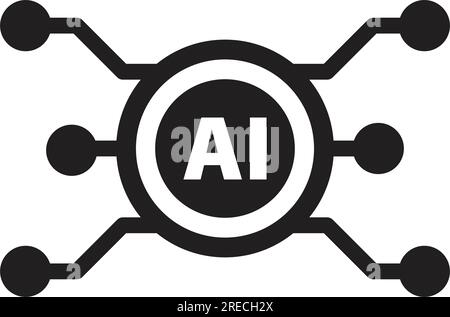 AI, Artificial intelligence icon digital micro chip for computer and technology illustration Stock Vector
