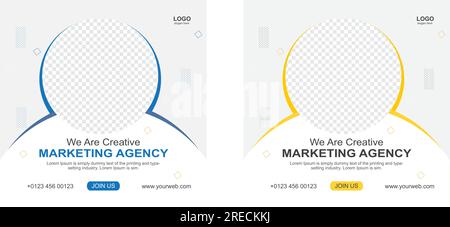 creative marketing agency social media template Stock Vector