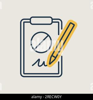 Petition vector isolated icon. Collecting signatures. Protest vote. Protest action support. Public appeal. Ballot. Graph symbol for web site design, a Stock Vector