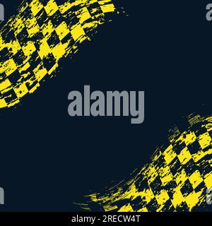 Sport flags yellow grunge warp black Stock Vector