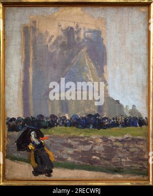 La tour carree a Saint Guenole. Peinture de Robert Delaunay (1885-1941). Huile sur toile, vers 1905. Musee des Beaux Arts de Brest. Stock Photo