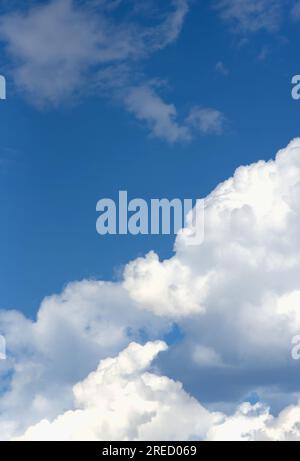 Cumulus cloud formation against a blue sky, UK Stock Photo