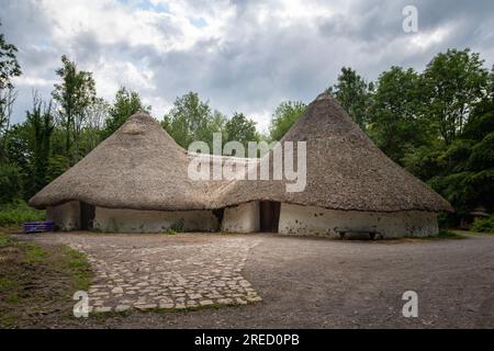 Roundhouses, St. Fagans National Museum of History, Cardiff, Wales, UK Stock Photo