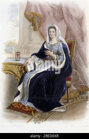 Francoise d'Aubigne, marquise (Madame) de Maintenon, dame francaise (1635-1719) - in 'Le Plutarque francais', Ed. Mennechet, 1844-1847 Stock Photo