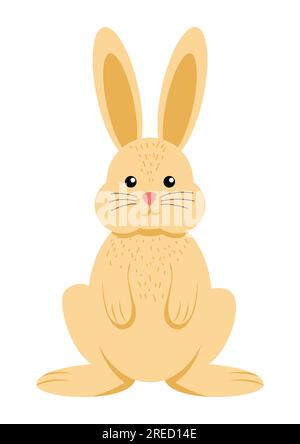 Cute cartoon of an easter bunny isolated on white background Stock Vector