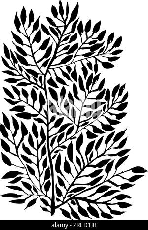 Artwork Brush Palm Tree Leaf Silhouette Stock Vector Image & Art - Alamy