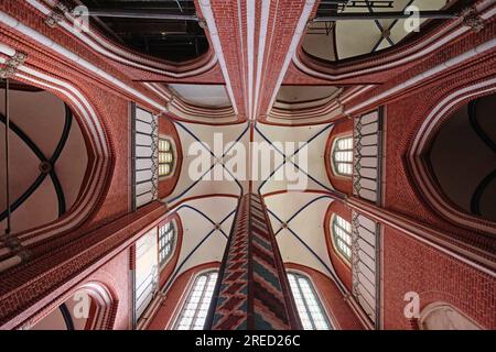 View upwards into the vault in Doberan Minster (Doberaner Münster). Bad Doberan, Mecklenburg-Western Pomerania, Germany Stock Photo