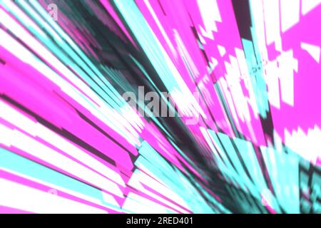 Traveling in space at super speeds, the effect of motion blur. Futuristic abstract background. Visualization 3D Rendering. Stock Photo